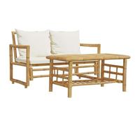 vidaXL Ensemble de canapés de Jardin 2 pièces avec Coussins en Bambou
