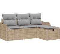 vidaXL Ensemble de canapés de jardin 4 pcs Beige et gris clair 176 x 117 x 85 cm