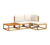 vidaXL Ensemble de canapés de Jardin 4 pièces avec Coussins en Bois d'acacia et Corde