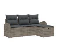 Vidaxl Ensemble De Canapés De Jardin 4 Pièces Avec Coussins Rattan Poly Gris Gris