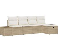 vidaXL Ensemble de canapés de jardin 5 pcs Beige 55 x 62 x 69 cm Poly rotin