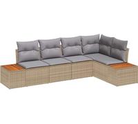 vidaXL Ensemble de canapés de jardin 5 pcs Beige et gris clair 264 x 154 x 85 cm
