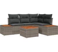 vidaXL Ensemble de canapés de jardin 5 pcs Gris 209 x 154 x 85 cm Poly rotin