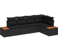 vidaXL Ensemble de canapés de jardin 5 pcs Noir 264 x 154 x 85 cm Poly rotin