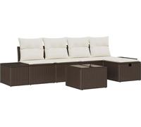 vidaXL Ensemble de canapés de jardin 6 pcs brun 55 x 62 x 69 cm Poly rotin
