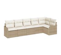 vidaXL Ensemble de canapés de Jardin 6 pièces avec Coussins en rotin polybeige pour Un Confort et Un Style au Top Dehors. Idéal pour Le Patio, Le Salon, la terrasse et Les sièges modulables.