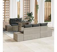Vidaxl Ensemble De Canapés De Jardin 6 Pièces Beige Rattan Et Polyester Beige