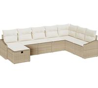 vidaXL Ensemble de canapés de jardin 8 pcs Beige 55 x 62 x 69 cm Poly rotin