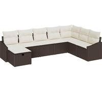 vidaXL Ensemble de canapés de jardin 8 pcs brun 55 x 62 x 69 cm Poly rotin