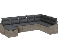 vidaXL Ensemble de canapés de jardin 8 pcs Gris 55 x 62 x 69 cm Poly rotin