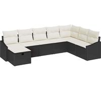 vidaXL Ensemble de canapés de jardin 8 pcs Noir 55 x 62 x 69 cm Poly rotin