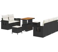 vidaXL Ensemble de canapés de jardin 8 pcs noir et crème 90 x 55 x 71 cm