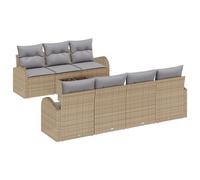 Vidaxl Ensemble De Canapés De Jardin 8 Pièces Avec Coussins Beige En Poly Rattan Beige