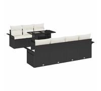vidaXL Ensemble de Canapés de Jardin 8 Pièces avec Coussins Rattan Poly Noir