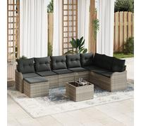 Vidaxl Ensemble De Canapés De Jardin 9 Pièces Avec Coussins Gris Poly Rattan, Vidaxl Canapé De Jardin 2 Places Avec Rangement Et Coussins Gris Clair Poly Rattan