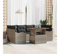 Vidaxl Ensemble De Canapés De Jardin À Coussins Gris En Rattan Poly, Vidaxl Canapé D'amour De Jardin 2 Places Avec Rangement & Coussins Gris En Rattan Poly