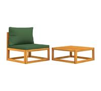 Vidaxl Ensemble De Canapés De Jardin Coussins 2 Pcs Bois Massif Acacia