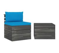 vidaXL Ensemble de canapés de jardin en palettes de 2 pièces avec coussins en bois de pin
