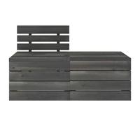 vidaXL Ensemble de canapés de jardin en palettes de pin gris foncé, 2 pièces