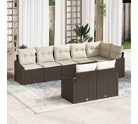 Vidaxl Ensemble De Canapés De Jardin Ensemble 8 Pièces Crème, Marron Marron