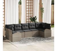 Vidaxl Ensemble De Canapés De Jardin Ensemble De 7 Gris Foncé Rattan Gris