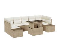 Vidaxl Ensemble De Canapés De Jardin Ensemble De 8 Beige Rotin Poly Beige