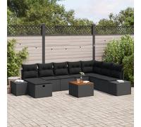 Vidaxl Ensemble De Canapés De Jardin Ensemble De 9 Noir Rattan