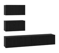 Vidaxl Ensemble De Meuble Tv 4 Pcs Chêne Noir 80 X 30 X 30 Cm