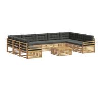 vidaXL Ensemble de canapés d'extérieur 10 pcs Blanc et Anthracite, Ensemble extérieur, canapé de Jardin Moderne, Lounge sectionnel, terrasse, Patio