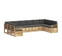 vidaXL Ensemble de canapés d'extérieur 10 pcs Blanc et Anthracite, Set de Salon de Jardin, canapé d'extérieur Moderne, sièges Confortables, mobilier Durable pour terrasse