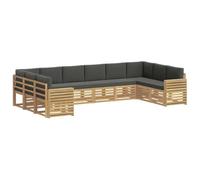 vidaXL Ensemble de canapés d'extérieur 10 pcs Blanc et Anthracite, Set de Salon de Jardin, canapé d'extérieur Moderne, sièges Confortables, mobilier Durable pour terrasse