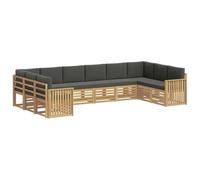 vidaXL Ensemble de canapés d'extérieur 10 pcs Blanc et Anthracite, Set de Salon de Jardin, canapé d'extérieur Moderne, sièges Confortables, mobilier Durable pour terrasse