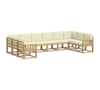 vidaXL Ensemble de canapés d'extérieur 10 pcs Blanc et crème, Sofa de Jardin, Ensemble Moderne, mobilier résistant aux intempéries, pour s'installer au Patio