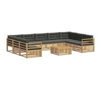 vidaXL Ensemble de canapés d'extérieur 10 pcs Bois d'Acacia Massif, Canapé de Jardin Moderne, Meuble de Section extérieur, Salon Patio, sièges terrasses, Confort Durable