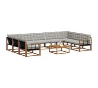 Vidaxl Ensemble De Canapés D'extérieur 10 Pcs Gris Naturel Et Clair