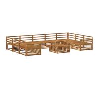vidaXL Ensemble de canapés d'extérieur 10 pcs Naturel, Canapé d'extérieur Moderne, Ensemble sectionnel, mobilier de terrasse Durable, Confortable et stylé