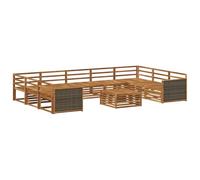 vidaXL Ensemble de canapés d'extérieur 10 pcs Naturel, Canapé d'extérieur Moderne, Ensemble sectionnel, mobilier de terrasse Durable, Confortable et stylé