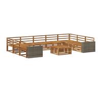 vidaXL Ensemble de canapés d'extérieur 10 pcs Naturel, Canapé d'extérieur Moderne, Ensemble sectionnel, mobilier de terrasse Durable, Confortable et stylé