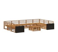 vidaXL Ensemble de canapés d'extérieur 10 pcs Naturel, Canapé d'extérieur Moderne, Ensemble sectionnel, mobilier de terrasse Durable, Confortable et stylé