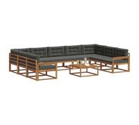 Vidaxl Ensemble De Canapés D'extérieur 10 Pcs Naturel Et Anthracite
