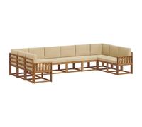 vidaXL Ensemble de Canapés avec coussin 10 pcs Naturel et Beige