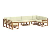 vidaXL Ensemble de Canapés avec coussin 10 pcs Naturel et Crème