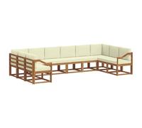 vidaXL Ensemble de Canapés avec coussin 10 pcs Naturel et Crème