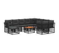 vidaXL Ensemble de canapés d'extérieur 11 pc Noir et Gris foncé