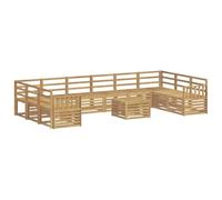 vidaXL Ensemble de canapés d'extérieur 11 pcs Blanc 59 x 59 x 37 cm, Canapé de Jardin, mobilier Moderne, Salon extérieur, Durable, sièges pour terrasse, Ensemble de détente