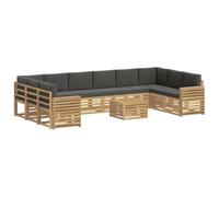 vidaXL Ensemble de canapés d'extérieur 11 pcs Blanc et Anthracite, Canapé de Jardin, mobilier Moderne, Salon extérieur, Durable, sièges pour terrasse, Ensemble de détente