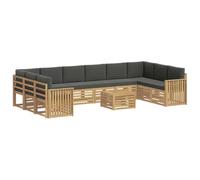 vidaXL Ensemble de canapés d'extérieur 11 pcs Blanc et Anthracite, Canapé de Jardin, mobilier Moderne, Salon extérieur, Durable, sièges pour terrasse, Ensemble de détente