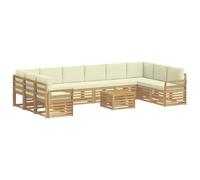 vidaXL Ensemble de canapés d'extérieur 11 pcs Blanc et crème, Canapé de Jardin, mobilier Moderne, Salon extérieur, Durable, sièges pour terrasse, Ensemble de détente