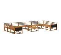 vidaXL Ensemble de canapés d'extérieur 11 pcs Naturel, Ensemble de canapés de Jardin, Fauteuil d'extérieur Moderne en Bois d'acacia, canapé sectionnel Durable avec sièges Confortables pour Le Patio
