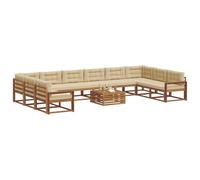Vidaxl Ensemble De Canapés D'extérieur 11 Pcs Naturel Et Beige